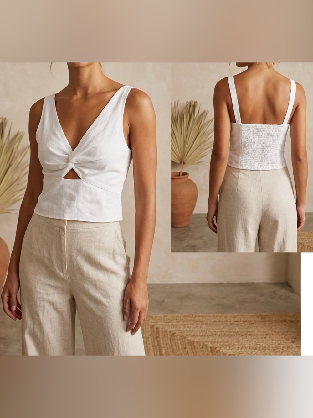 miami Cream Twist Front Bralette